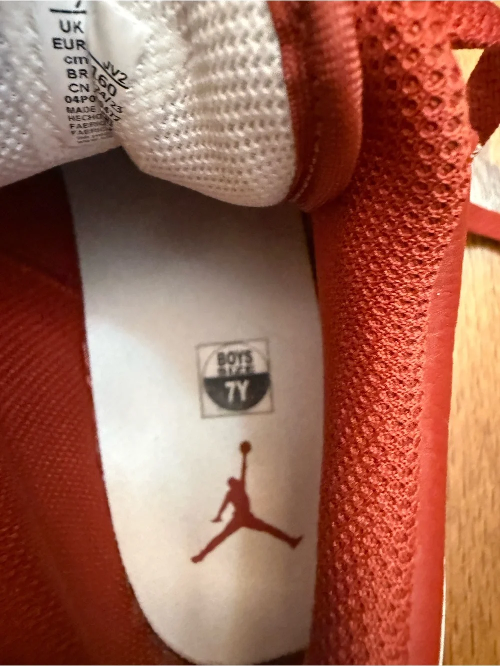 Nike Red and White Kids Low-Top Jordan Sneakers